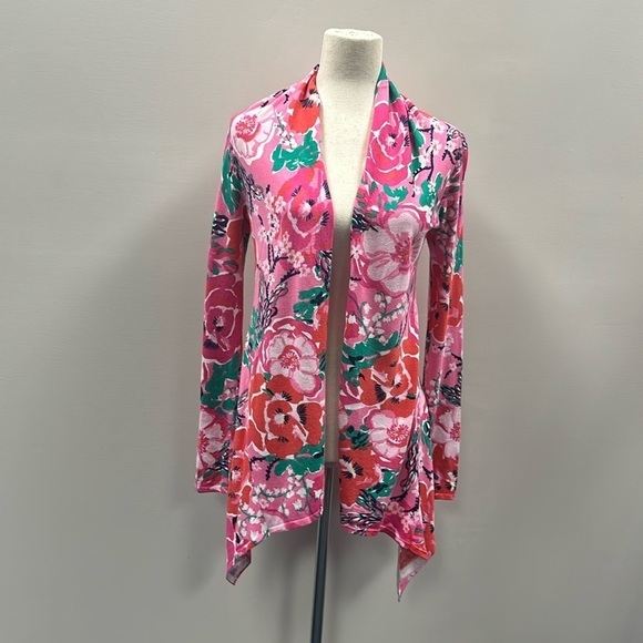 Lilly Pulitzer Jacey Cardigan Sweater Small Floral Cottagecore Preppy Colorful - Picture 4 of 10